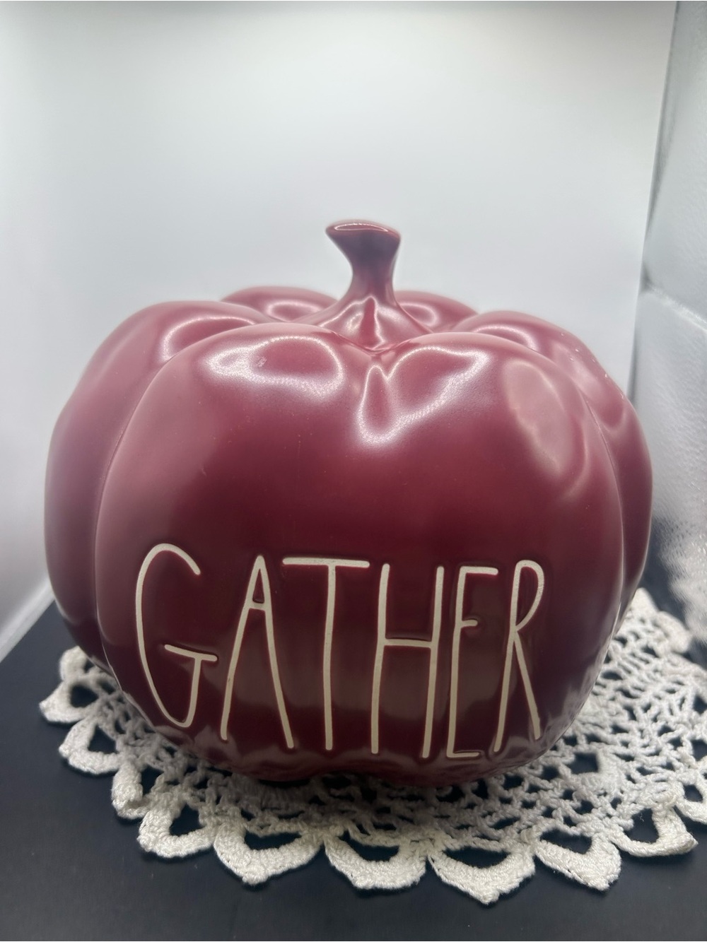 Ceramic 'Gather' Decorative Pumpkin - Deep Burgundy by Rae Dunn
